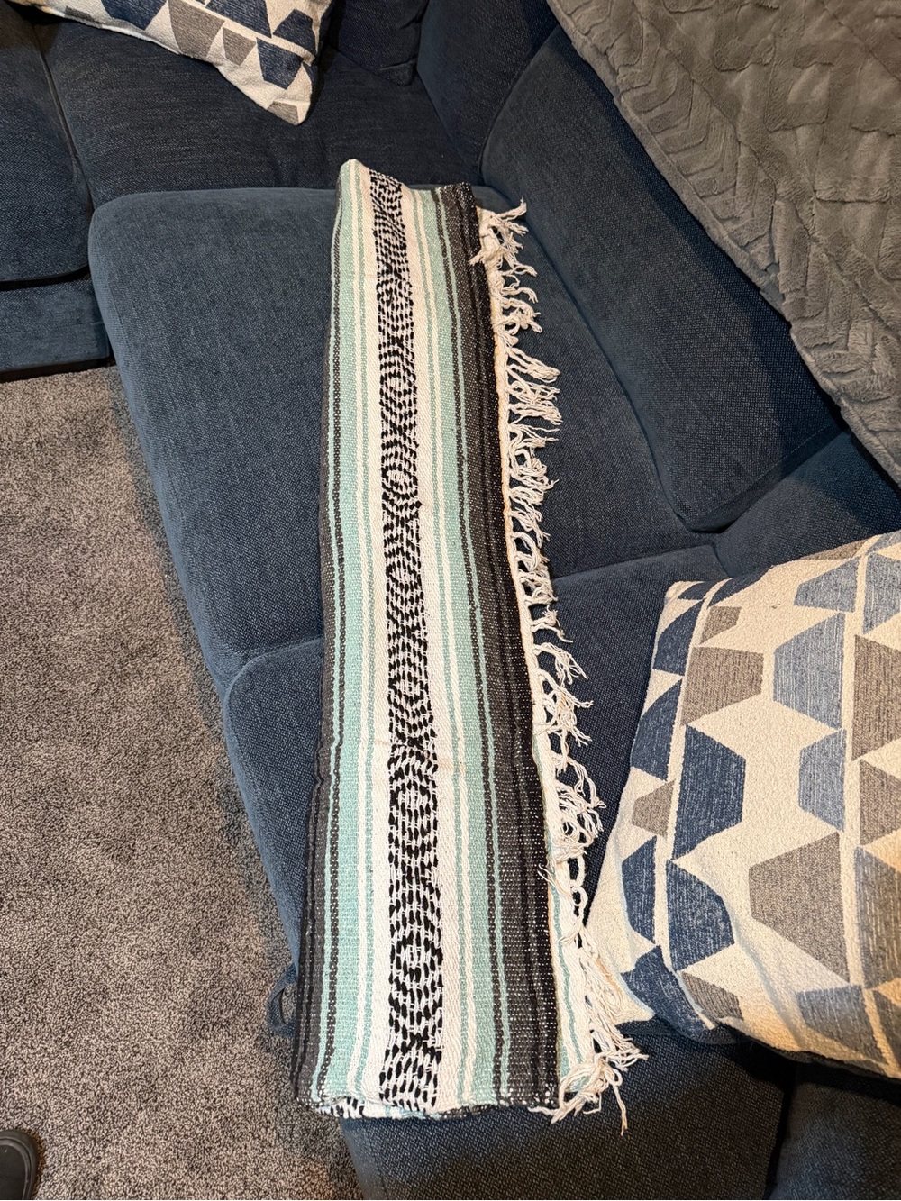 Molina Indian Blanket green and white